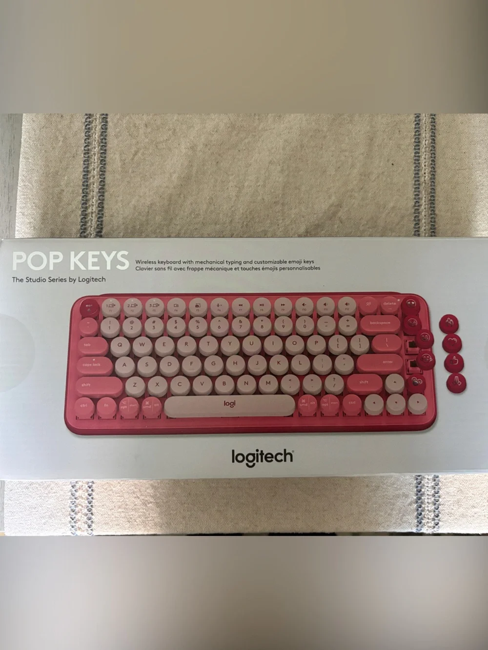 Logitech POP Keys Wireless Keyboard in Pink and Cream